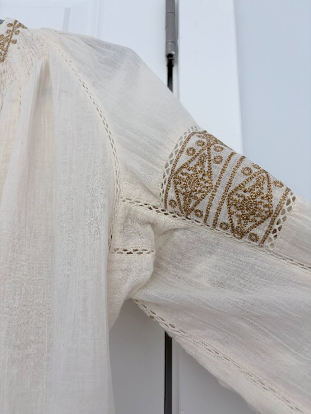 Maison Hotel Violette Blouse Gold Embroidery Size M - Picture 8 of 12